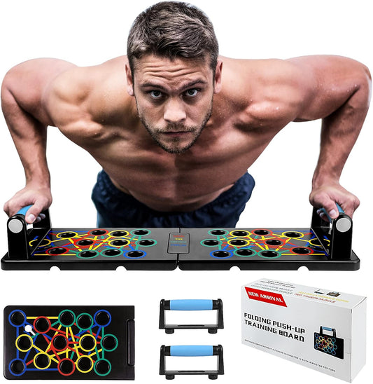 Push up Board Multifunctional Foldable Portable Fitness Workout Push-Up Tools Pushup Stands Exercise Board Muscle Board,Home Exercises for Men/Women