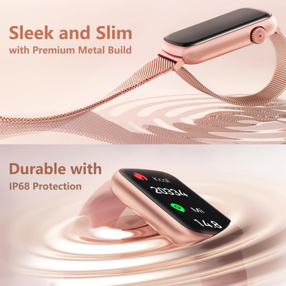 Slim Fitness Tracker with Blood Oxygen, Blood Pressure, 24/7 Heart Rate and Sleep Tracking, IP68 Waterproof Activity Trackers and Smart Watches with Step Tracker, Pedometer for Women Men