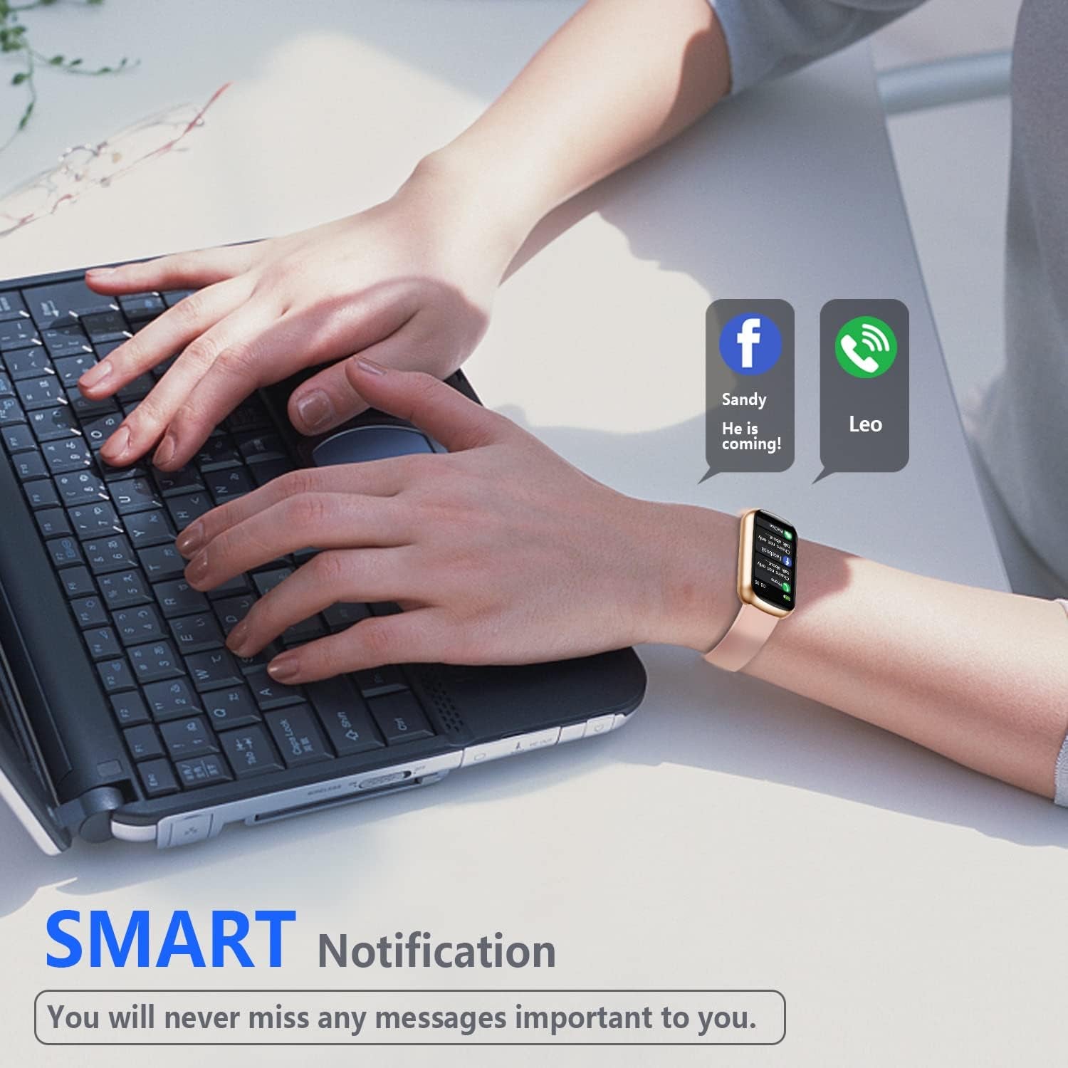 Slim Fitness Tracker with Blood Oxygen, Blood Pressure, 24/7 Heart Rate and Sleep Tracking, IP68 Waterproof Activity Trackers and Smart Watches with Step Tracker, Pedometer for Women Men